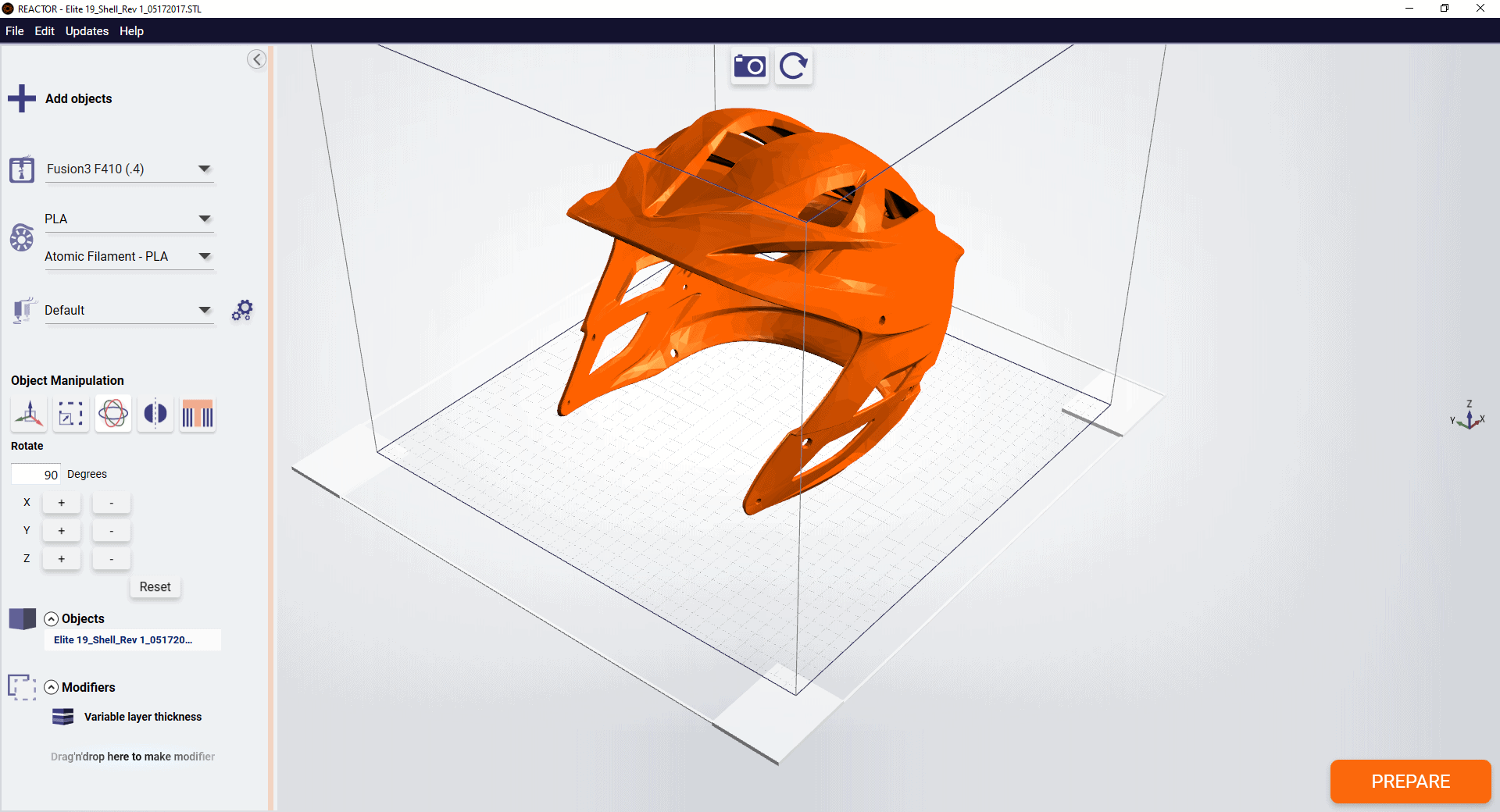 REACTOR-3D-printing-software-3d-printer-slicer-interface